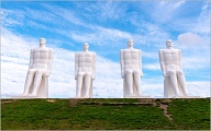 Man at Sea is a scupture outside of Esbjerg in Denmark. The scuptures are looking at the sea. <a href="https://en.wikipedia.org/wiki/Men_at_Sea">https://en.wikipedia.org/wiki/Men_at_Sea</a>